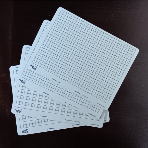Hand2Mind Double-Sided Write 'N' Wipe Centimeter Grid Board Set of 8 - Picture 1 of 9